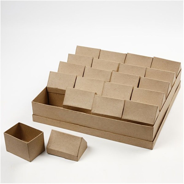 Lot de boîtes en papier mâché - Maison - 6 x 8,5 cm - 20 pcs - Photo n°1