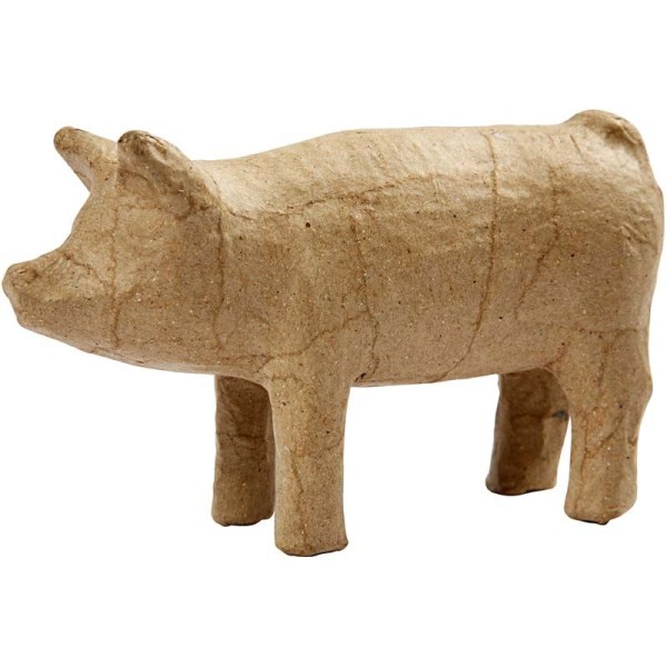 Cochon en papier mâché - 14 x 8 cm - Photo n°1