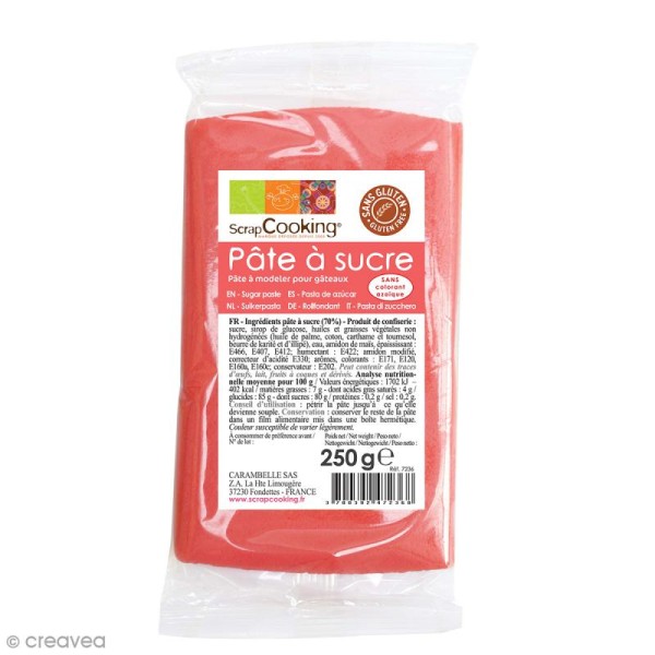 Pâte à sucre Orange corail - 250 g - Photo n°1