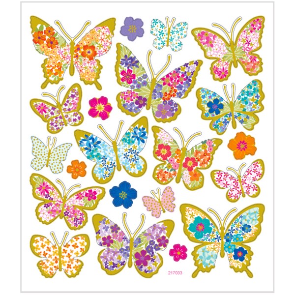 Stickers fantaisie en papier - Papillons - 21 pcs - Photo n°1
