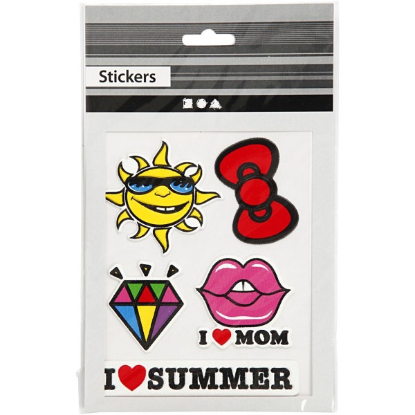 Stickers souples en relief - Love mom - 5 autocollants - Photo n°2