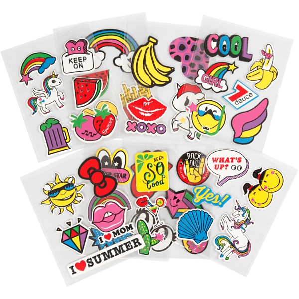 Assortiment de stickers - Motifs colorés - 32 à 48 pcs - Photo n°1