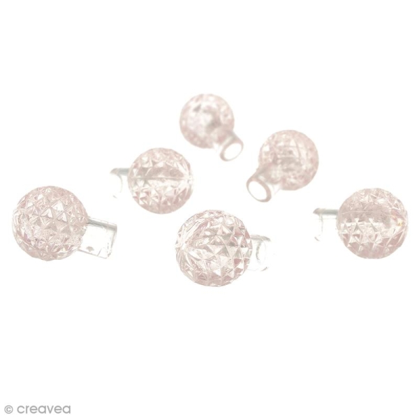 Capuchons d'ampoules à facettes Marquee Love - Rose - Diamètre 1,7 cm - Photo n°4