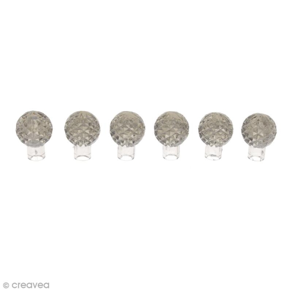 Capuchons d'ampoules à facettes Marquee Love - Noir fumée - Diamètre 1,7 cm - Photo n°2