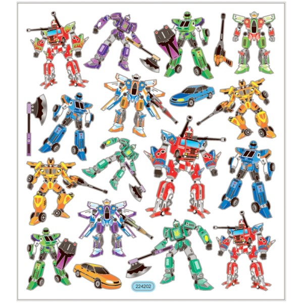 Stickers papier - Robots Transformers - 19 pcs - Photo n°1