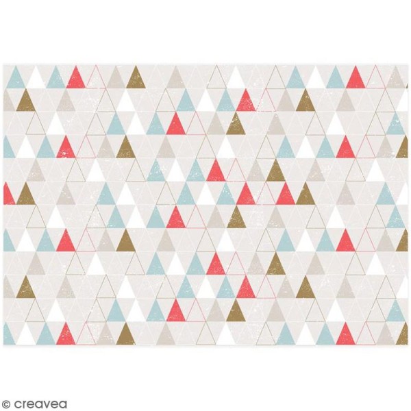 Papier décoratif Papier Patch - Motifs Géométrique - 3 feuilles de 26 x 37,5 cm - Photo n°2