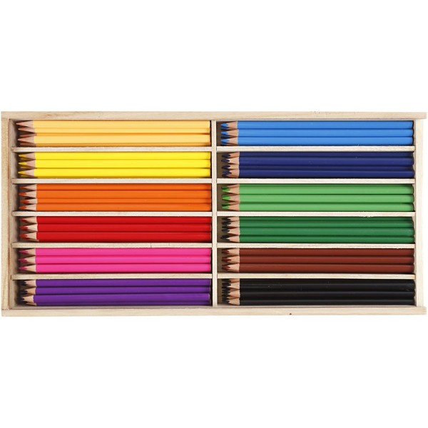 Assortiment de crayons de couleur - Mine 3 mm - 144 pcs - Photo n°1