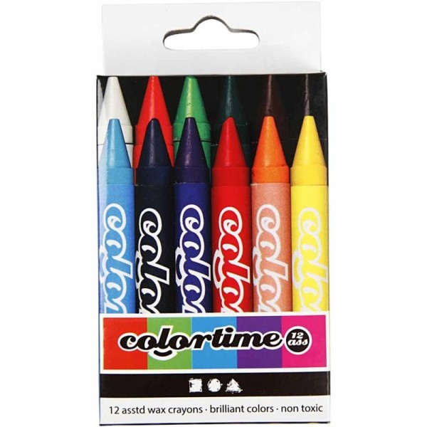 Crayons à la cire - Multicolores - 12 pcs - Photo n°2