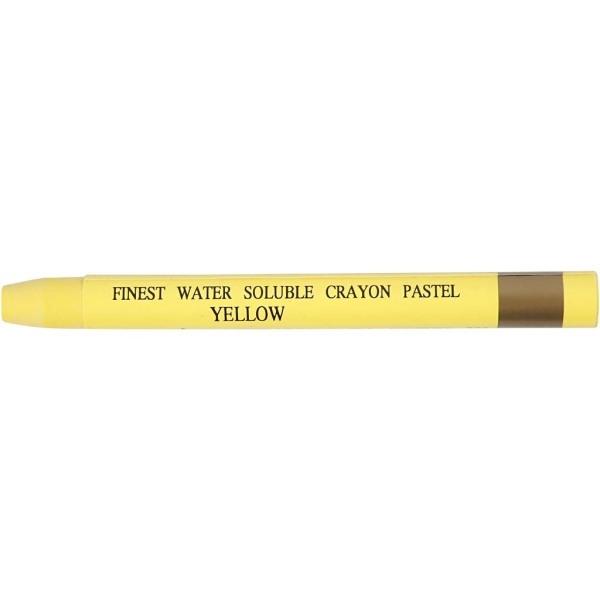 Crayons Cire Aquarellables, Ép. 8 Mm, L: 9,3 Cm, Jaune (302), 12Pièces - Photo n°4
