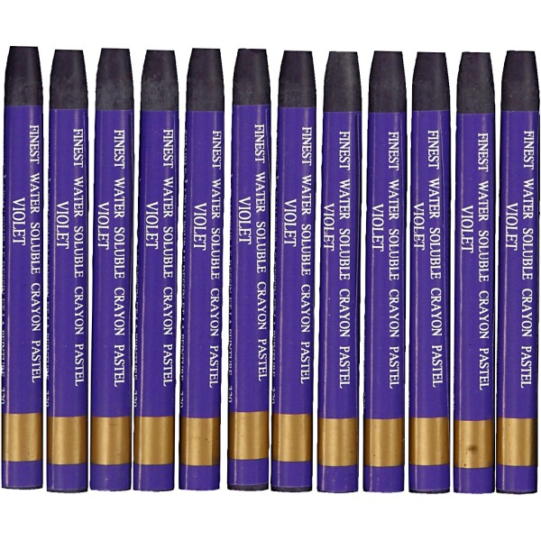 Crayons Cire Aquarellables, Ép. 8 Mm, L: 9,3 Cm, Violet (320), 12Pièces - Photo n°1