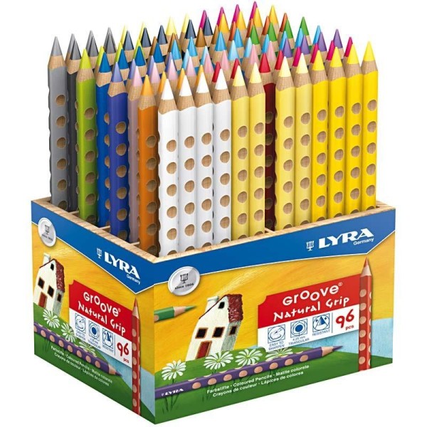 Crayons De Couleur Groove, L: 18 Cm, Mine: 4,25 Mm, Couleurs Assorties, 96Pièces - Photo n°1