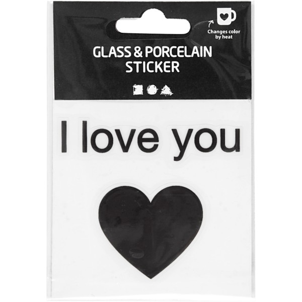 Sticker pour verre et porcelaine - I love you - Photo n°2