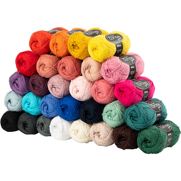 Assortiment de fil de coton - multicolore - Oeko-Tex Cotton - 30 x 50 g - Photo n°1