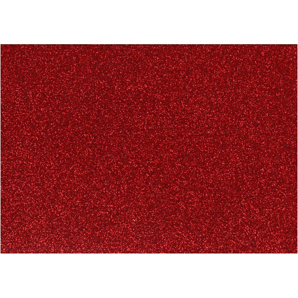 Papier transfert textile pailleté - 14,8 x 21 cm - Rouge - 1 pce - Photo n°1