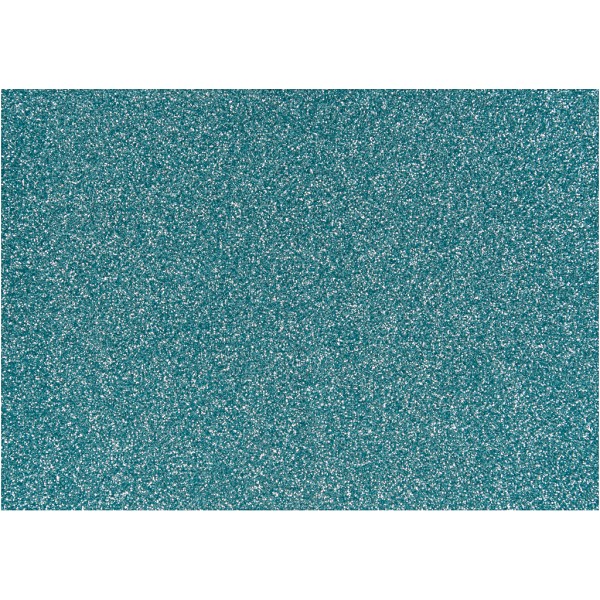 Papier transfert textile pailleté - 14,8 x 21 cm - Bleu clair - 1 pce - Photo n°1