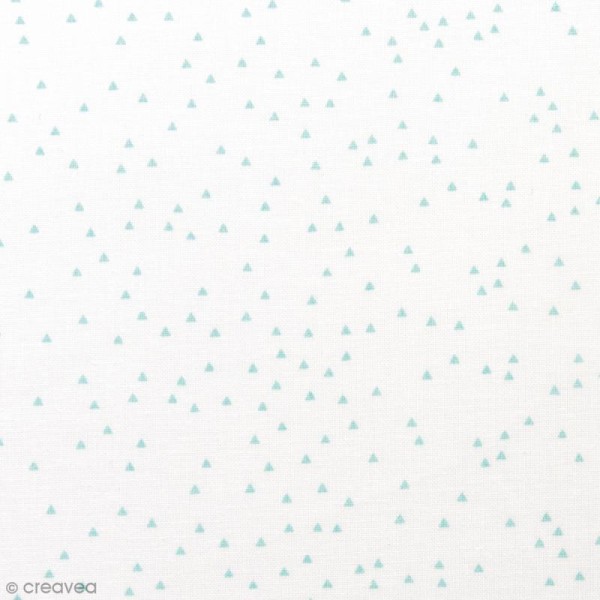 Tissu Rico Design - Triangles - Bleu menthe - Par 10 cm (sur mesure) - Photo n°1