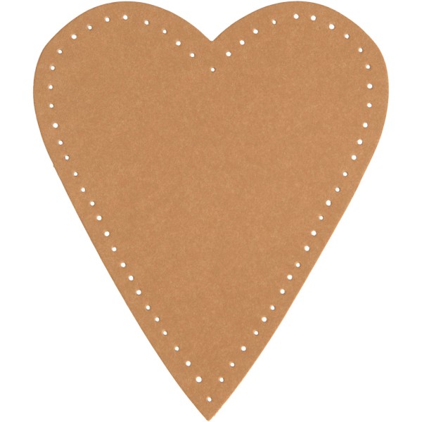 Coeur en papier imitation cuir - 10 x 12 cm - 4 pcs - Photo n°1