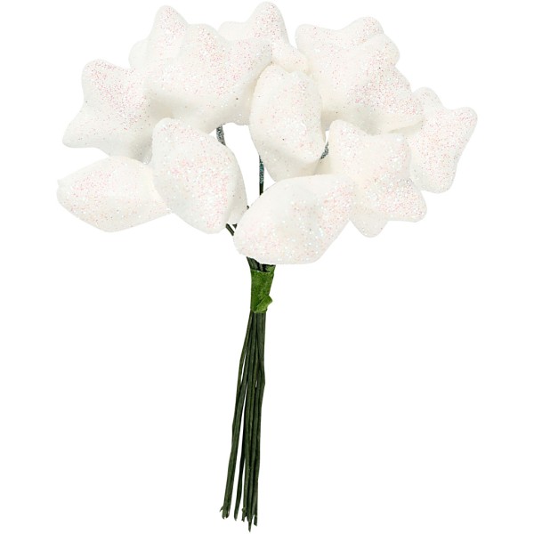 Bouquet d'étoiles pailletées - Blanc - 12 cm - Photo n°1