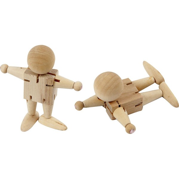 Figurine en bois à décorer - Bonhomme - 8 cm - 5 pcs - Photo n°1