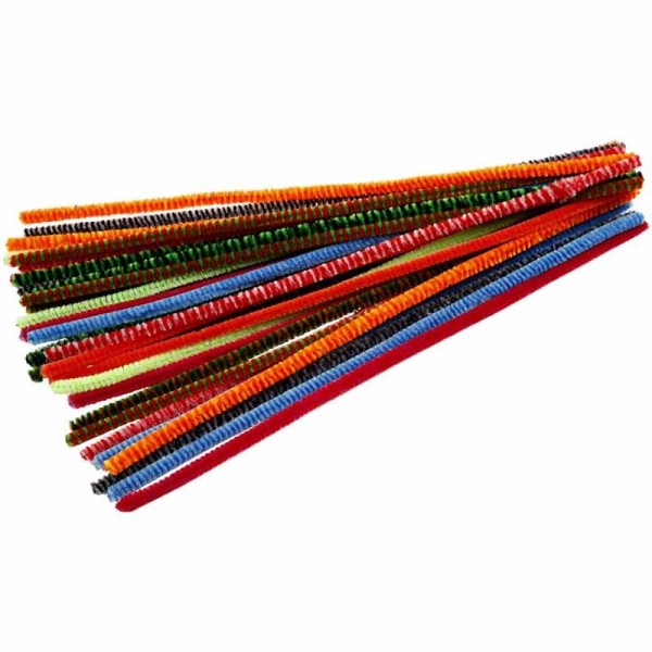 Assortiment de fil chenille multicolore - 6 mm x 30 cm - 30 pcs - Photo n°3