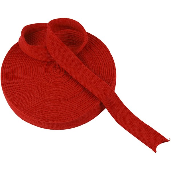 Tricot tubulaire acrylique - Rouge cerise - 30 mm x 10 m - Photo n°1