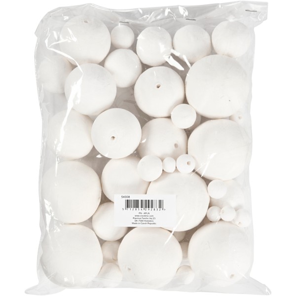 Assortiment boules d'ouate de cellulose - Blanc - 12 à 50 mm - 42 pcs - Photo n°3