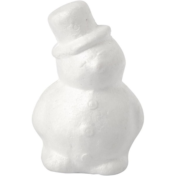 Bonhomme de neige en polystyrène - 17 cm - Photo n°1