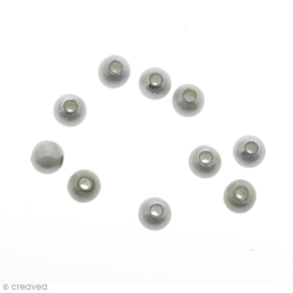 Perles magiques Grises Argentées 4 mm - 10 pcs - Photo n°1