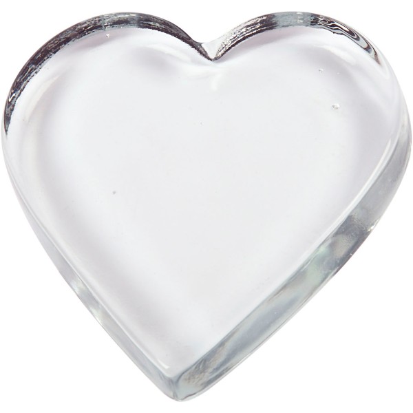 Coeur en verre transparent - 9 x 9 cm - Photo n°1