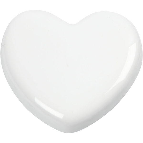 Coeur en verre à décorer - 6,5 x 6,5 cm - Blanc - Photo n°1