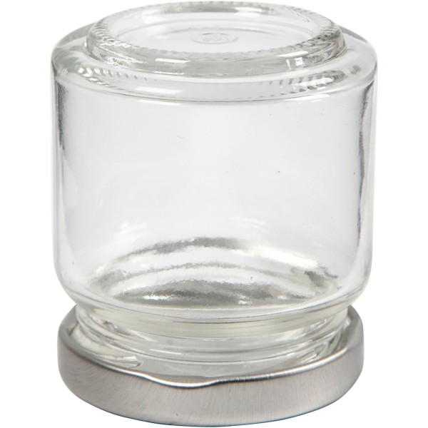 Pot en verre avec couvercle à vis argenté - 5,7 x 6,5 cm - 100 ml -12 pcs - Photo n°3