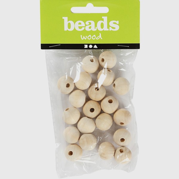 Perles en bois Lilas de Perse - 15 mm - 20 pcs - Photo n°2