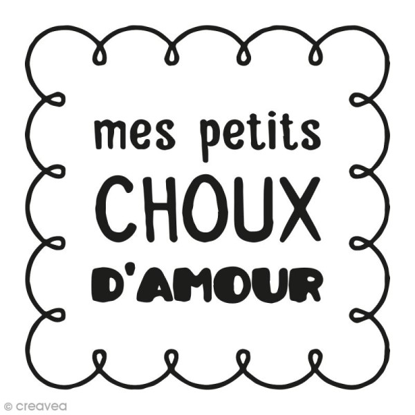 Kit tampon clear et bloc acrylique - Choux d'amour - 4,5 x 4,5 cm - Photo n°1