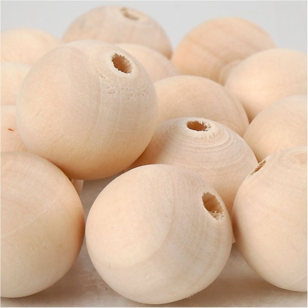 Perles en bois Lilas de Perse - 20 mm - 14 pcs - Photo n°1