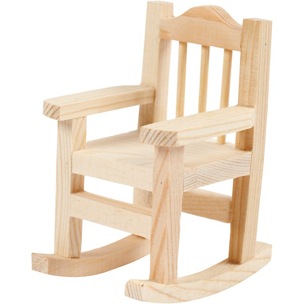 Chaise à bascule miniature en bois - 8,8 cm x 5,5 cm - Photo n°1