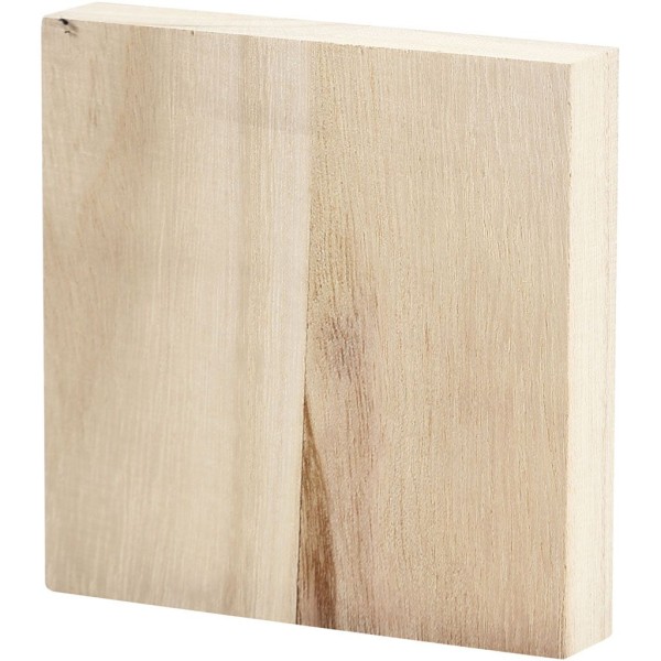 Planche en bois carrée - 9,6 x 9,6 cm - Photo n°1
