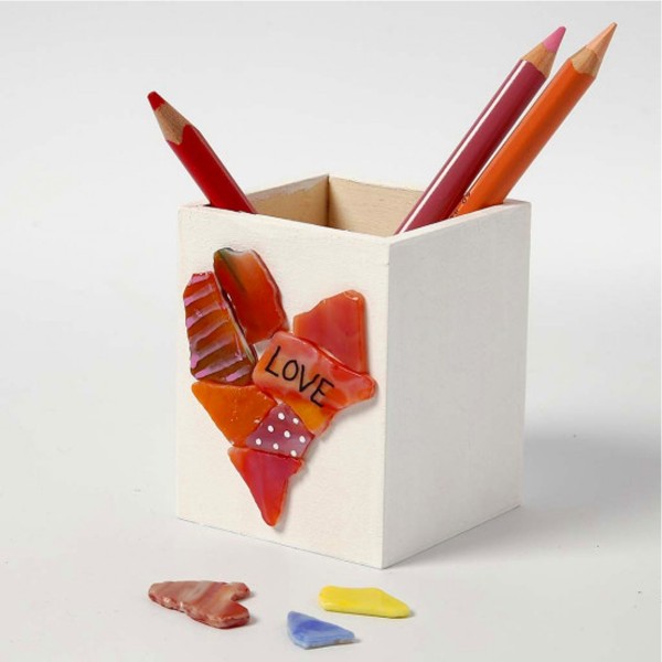 Pot à crayon en bois à décorer  9,5 x 7,5 cm - Photo n°3