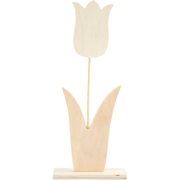 Tulipe en bois à décorer - 31 x 13 cm - Photo n°1