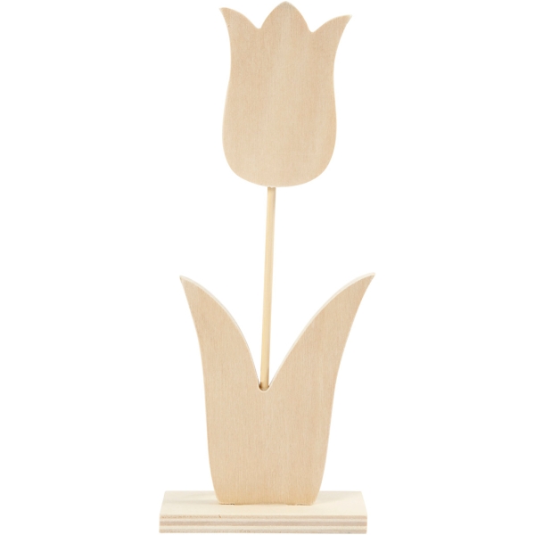 Tulipes en bois à décorer - 23,5 x 9 cm - Photo n°1