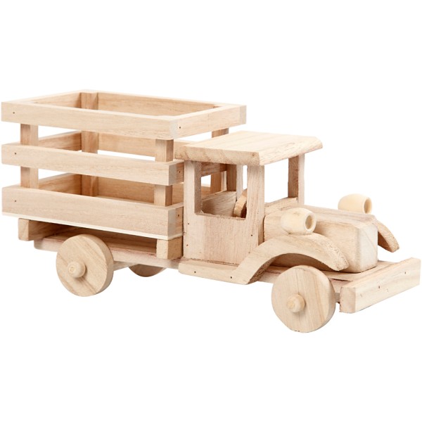 Camionnette en bois à décorer - 22 x 7,5 x 11 cm - Photo n°1