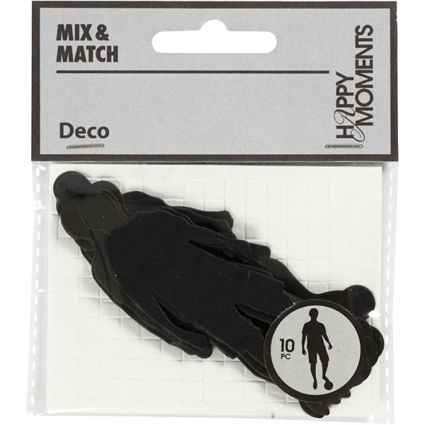 Étiquettes en carton noir - Joueur de foot - 33 x 80 mm - 10 pcs - Photo n°2