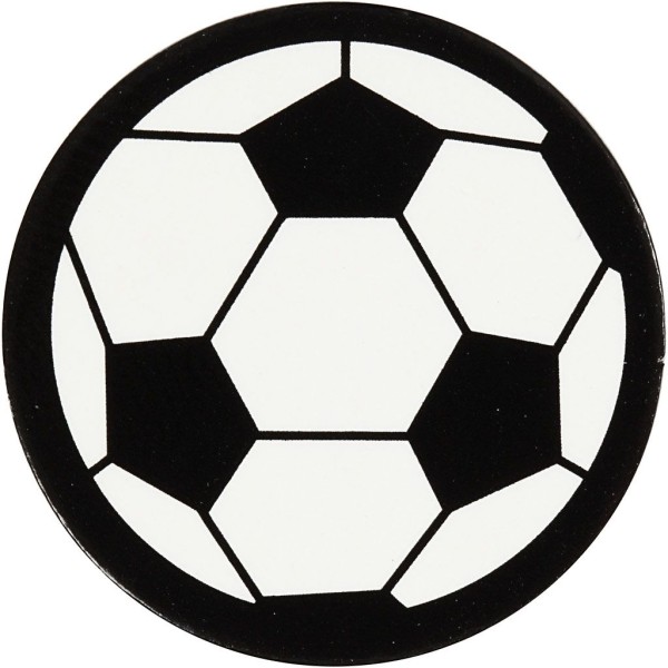 Étiquettes en carton noir et blanc - Ballon de foot - 25 mm - 20 pcs - Photo n°1