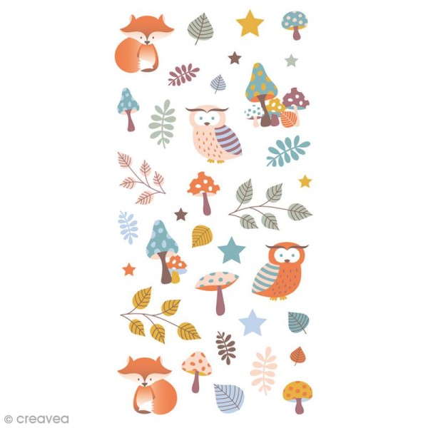 Stickers Puffies 13,5 x 8 cm - Automne - 35 pcs - Photo n°1
