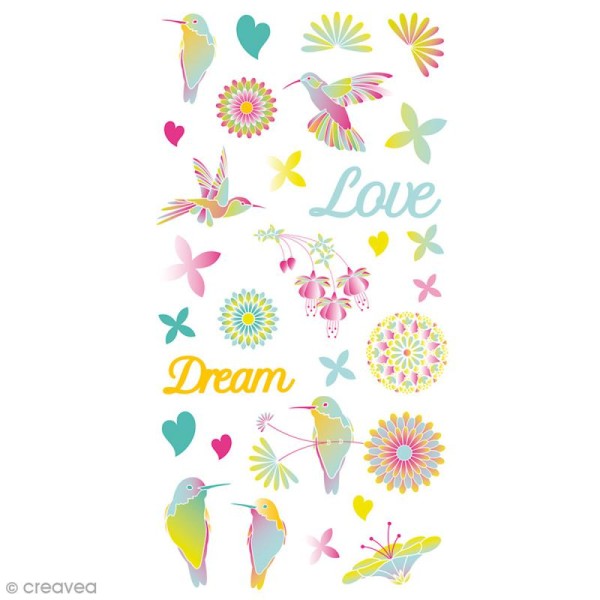 Stickers Puffies 13,5 x 8 cm - Freedom - 29 pcs - Photo n°1