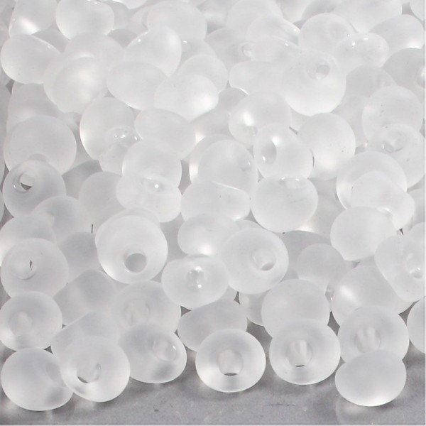 Perles Gouttes En Verre, D: 6 Mm, Diamètre Intérieur 1,5 Mm, Blanc Mat, 120Gr - Photo n°1