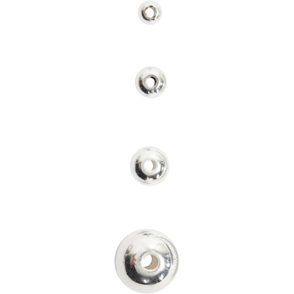 Perles de décoration 5 mm - Argenté - 100 pcs - Photo n°3