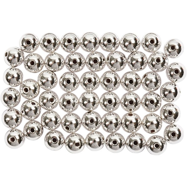 Perles de décoration 5 mm - Argenté - 100 pcs - Photo n°1