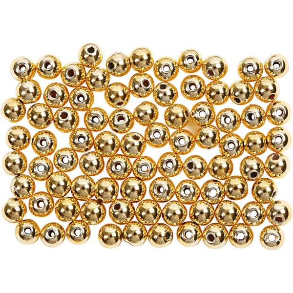 Perles de décoration 4 mm - Doré - 150 pcs - Photo n°1