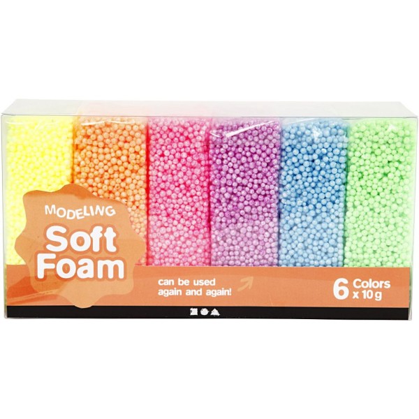 Pains de pâte à modeler Soft Foam - Couleurs Assorties - 6 x 10 g - Photo n°2