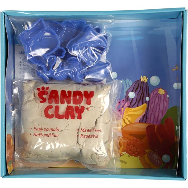 Kit sable à modeler Sandy clay - Animaux marins - 600 g - Photo n°3